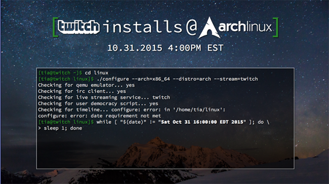 Twitch Installs Arch Linux Broadcast